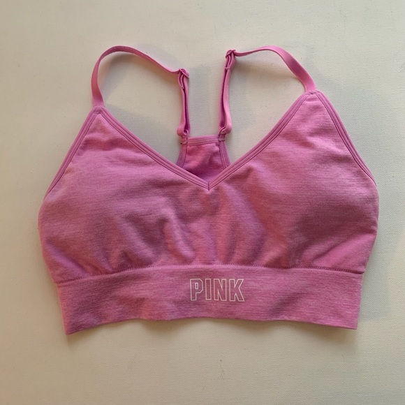 2 PINK Sports Bras Ultimate Victoria's Secret Black and Pink Sz S - Picture 3 of 15